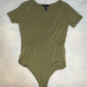 Olive green short sleeve bodysuit